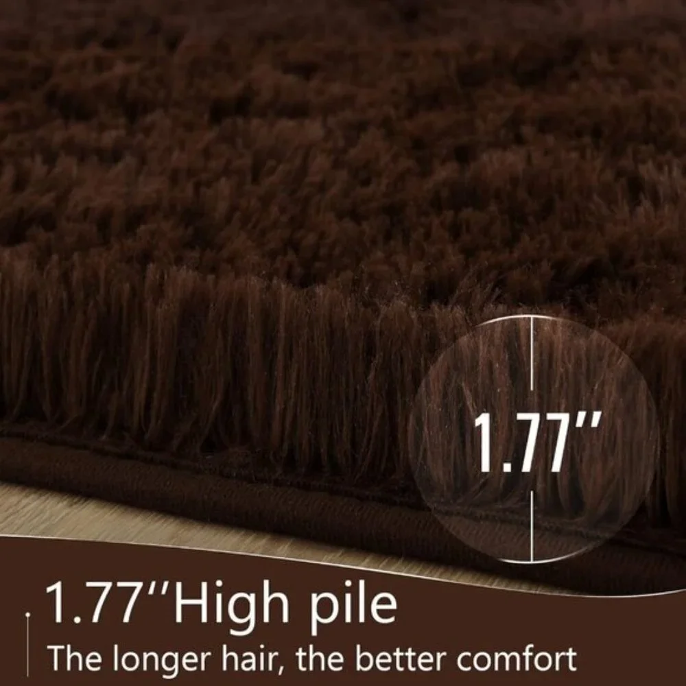 New 4x6 Brown Ultra Soft Rug, Fluffy Modern Carpet for Kids Bedroom & Nursery